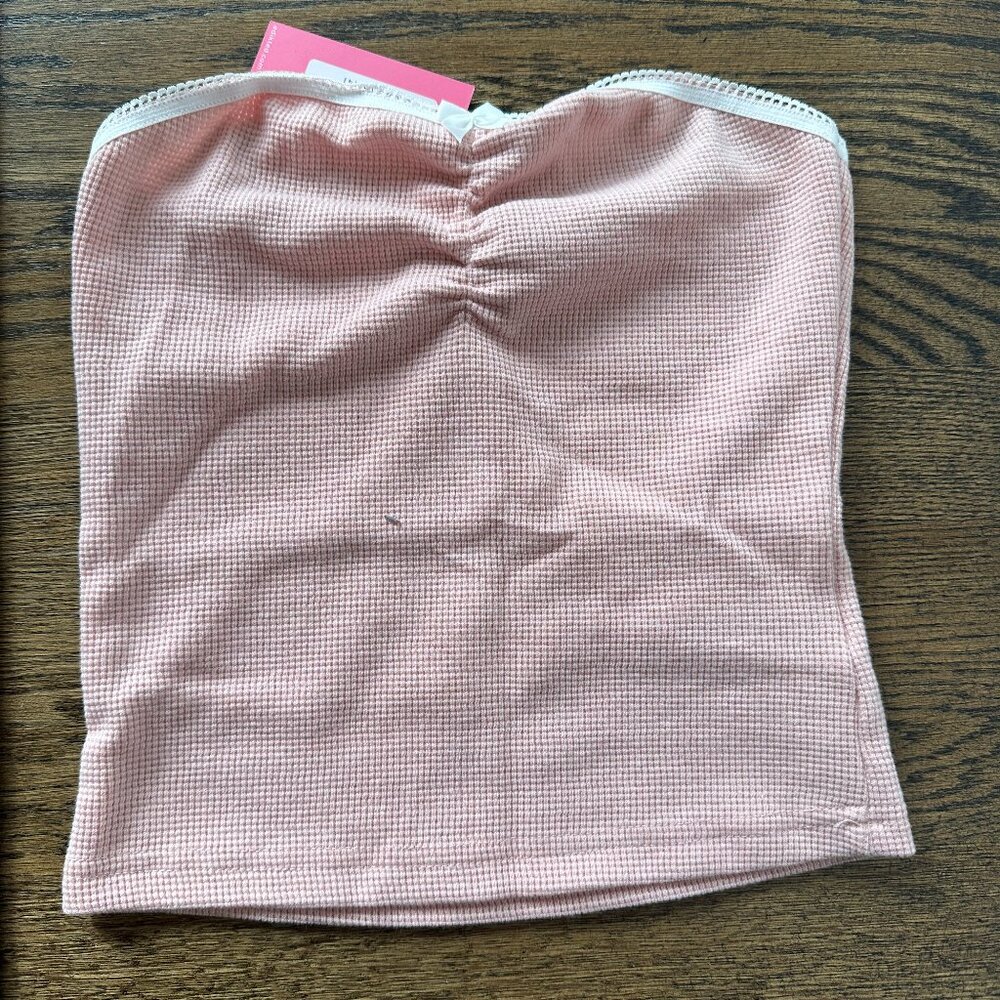Edikted Kacey Strapless Waffle Top - New With Tags